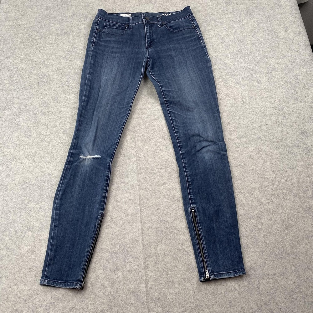 Gap 1969 Jegging Jeans Womens 27/4t (29x30) Blue Low Rise Ankle Zip Distressed